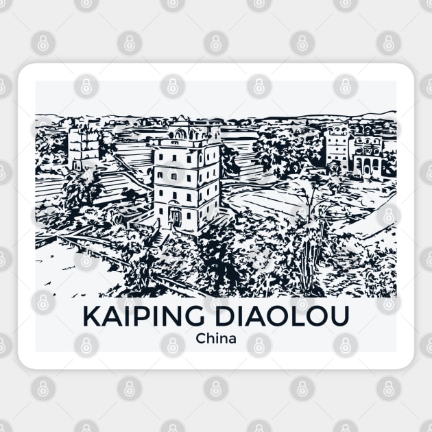Kaiping Diaolou - China Magnet by Lakeric